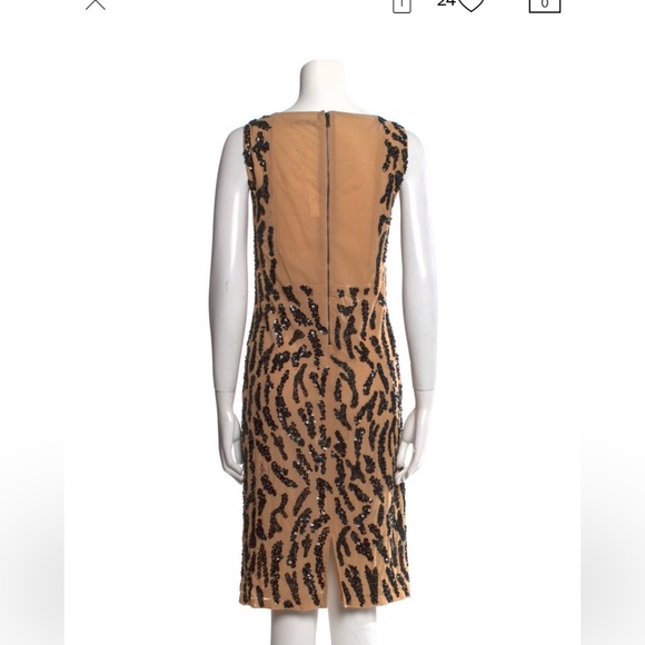 alice + olivia black sequined tiger print stretch dress - Picture 11 of 11
